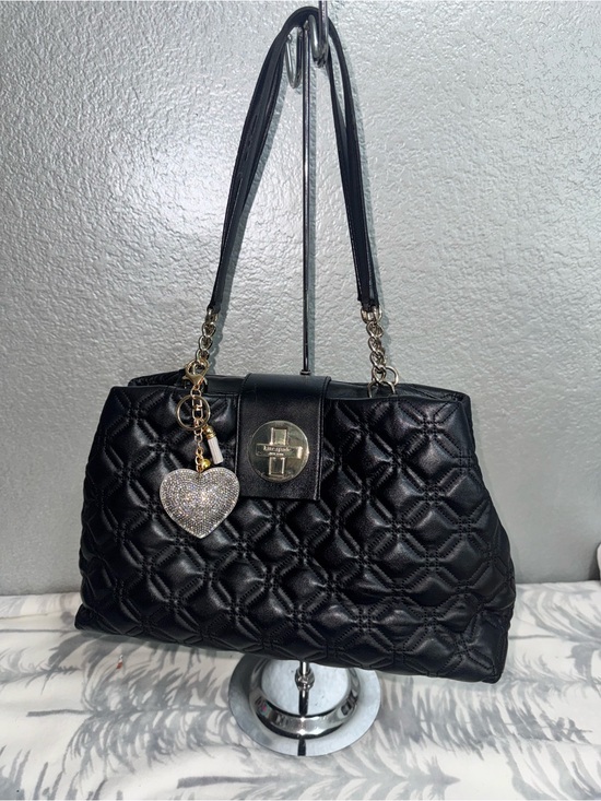 kate spade Handbags - kate spade Black Quilted Shoulder Bag with Gold Hardware and Heart Charm